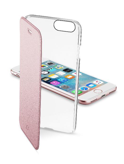 CELLULARLINE Custodia cover a libro per iPhone 7 Cellular Line Clear Book rosa
